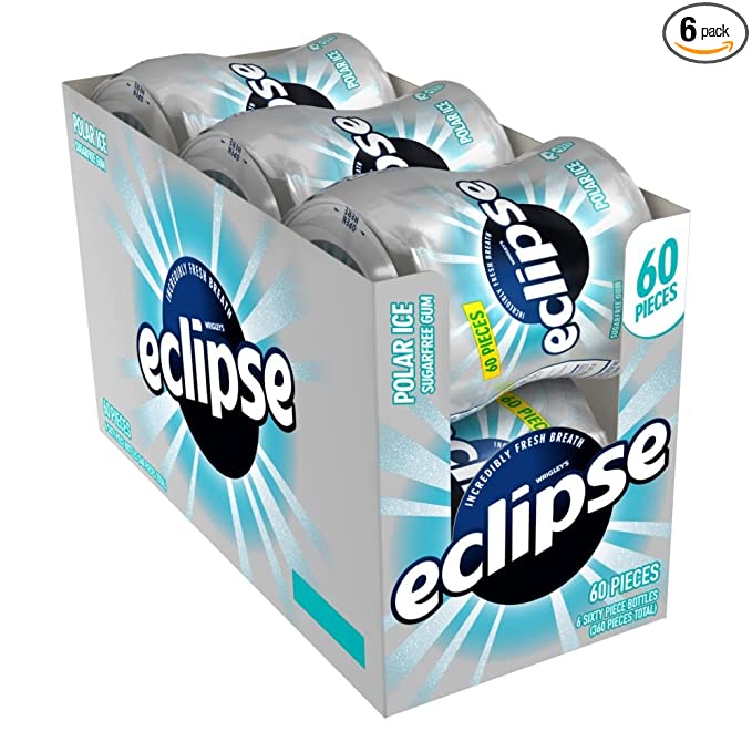  Eclipse Polar Ice Sugar Free Gum, 60 Count (Pack of 6)  - 022000012845