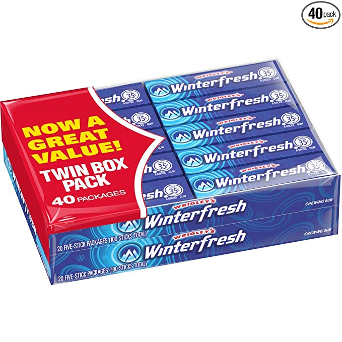  Wrigley's Winterfresh Gum, 5 Count, Pack of 40  - 022000115782