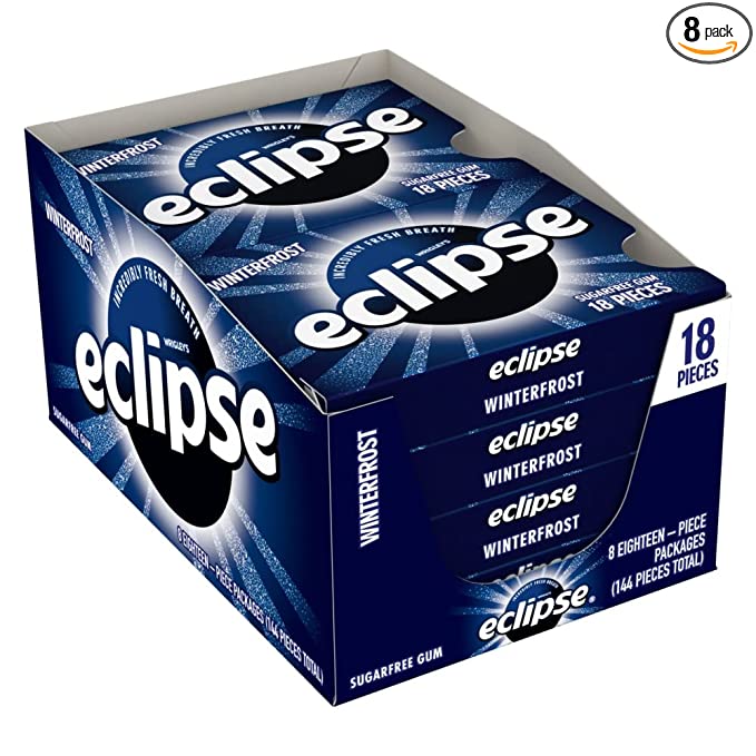  Eclipse Winter Frost Sugarfree Gum, 18 Piece (Pack of 8)  - 786173851150