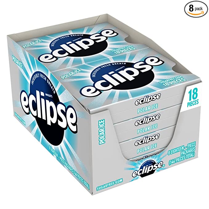  ECLIPSE Polar Ice Sugar Free Gum, 18 Pieces (8 Pack)  - 022000119612