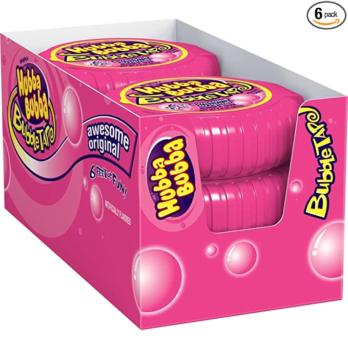  Hubba Bubba Gum Awesome Original Bubble Gum Tape, 2 Ounce (Pack of 6)  - 022000121134