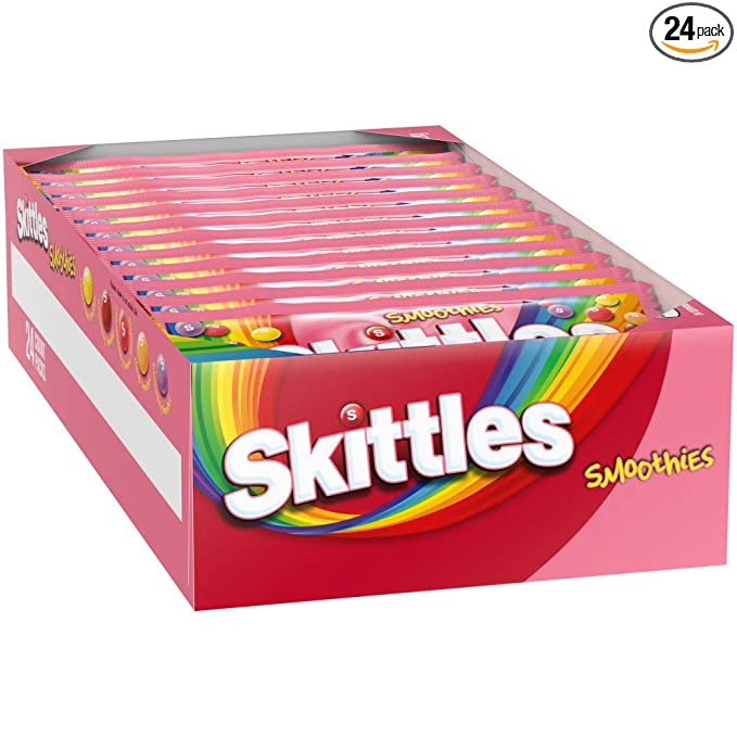  SKITTLES Smoothies Chewy Candy Bulk Pack, Full Size, 1.76 oz Bag (Pack of 24)  - 022000284808