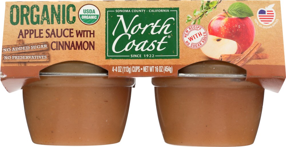 North Coast Organic Apple Sauce - Case Of 12 - 4/4 Oz - 0022014005604