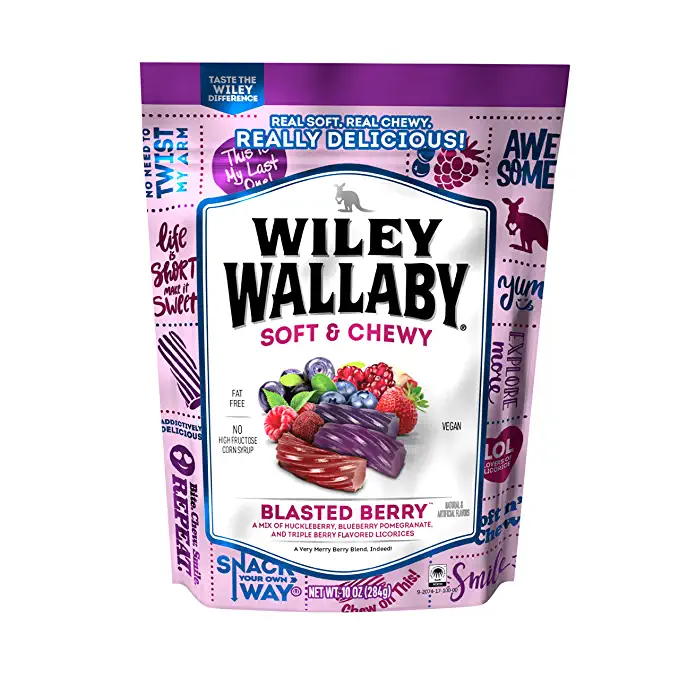  Wiley Wallaby 10 Ounce Blasted Berry Gourmet Australian Style Soft & Chewy Licorice Candy Twists  - 022224213035