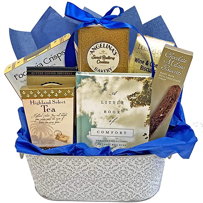 Sympathy Gift Basket for Loss of Mother, Father, Loved One Bereavement Gift with Book plus Sympathy Food, Cookies and Snacks - 022228296027