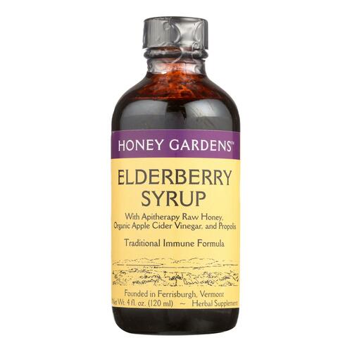 HONEY GARDEN: HONEY GARDEN: Elderberry Honey Syrup, 4 fo - 0022318000084