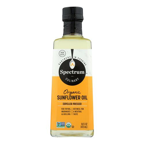 SPECTRUM NATURALS: Organic Refined Sunflower Oil High Heat, 16 oz - 0022506117105