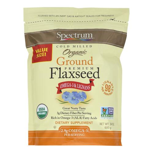 Spectrum Essentials Flaxseed - Organic - Ground - Premium - 24 Oz - 0022506541009