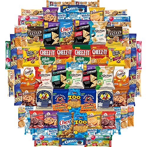 EVA Cookies Chips & Candies Snacks Variety Pack (Care Package 100 Count) - 023165424146