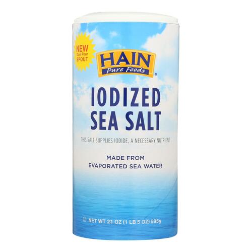 Hain Sea Salt - Iodized - Case Of 8 - 21 Oz - iodized
