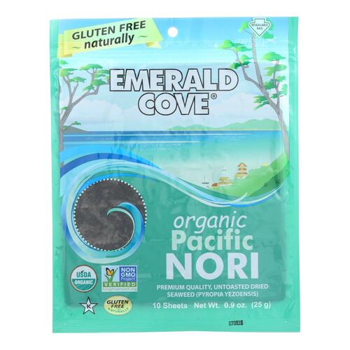 Emerald Cove Organic Pacific Nori - Untoasted Hoshi - Silver Grade - .9 Oz - Case Of 6 - 0023547300419