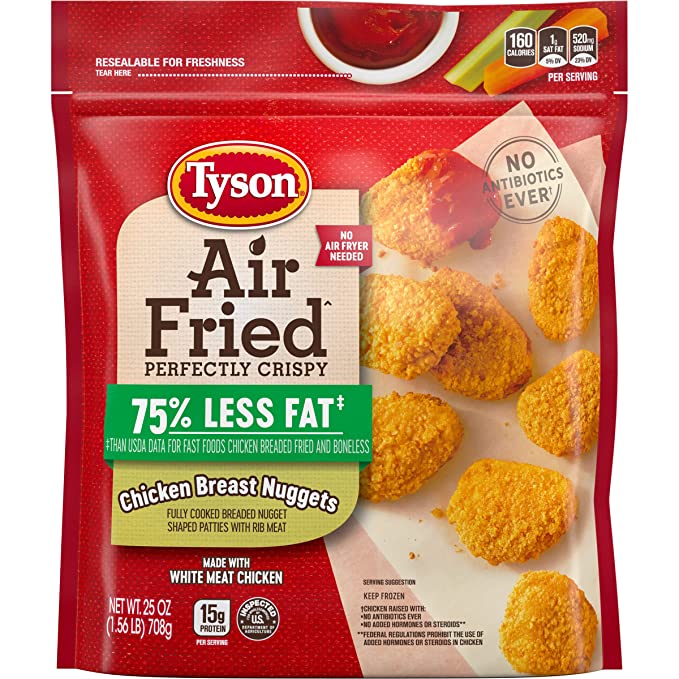  Tyson Air Fried Perfectly Crispy Chicken Nuggets, 25 Oz. (Frozen)  - chicken