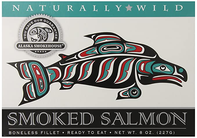  Alaska Smokehouse Smoked Salmon Fillet, Gift Box, 8 Oz  - 023882830800