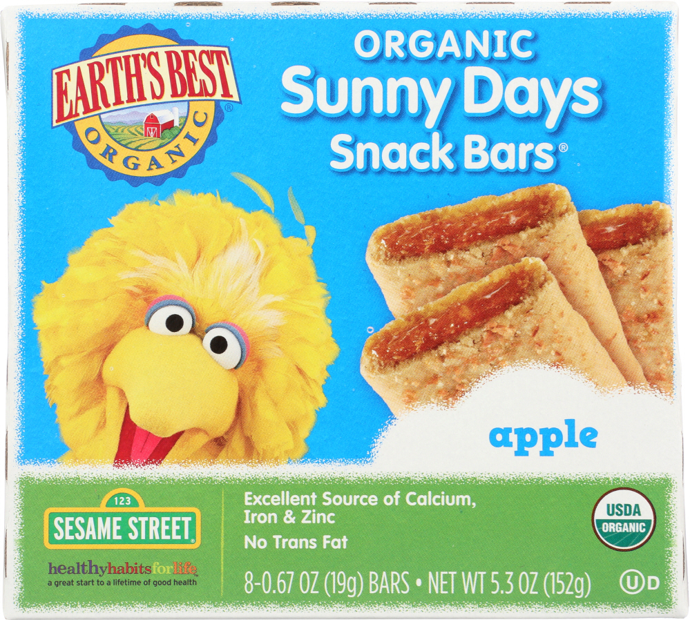 EARTH’S BEST: Organic Sunny Days Snack Bars Apple, 5.3 oz - 0023923201903