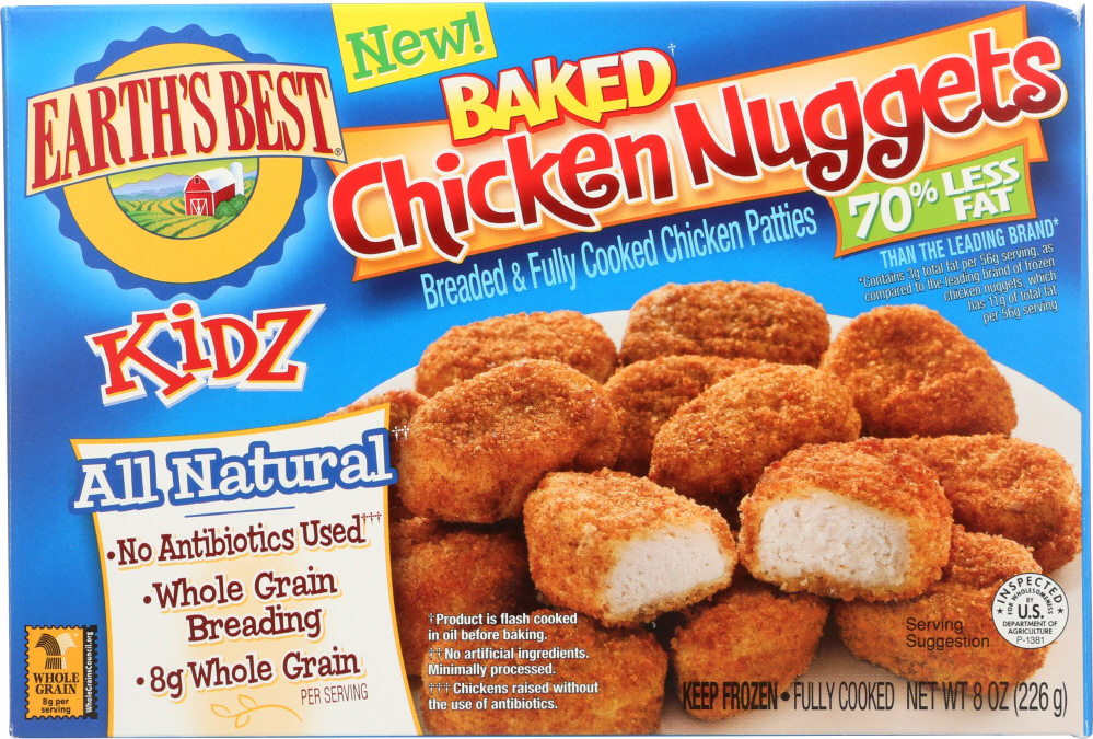 EARTHS BEST: Baked Chicken Nuggets, 8 oz - 0023923206212