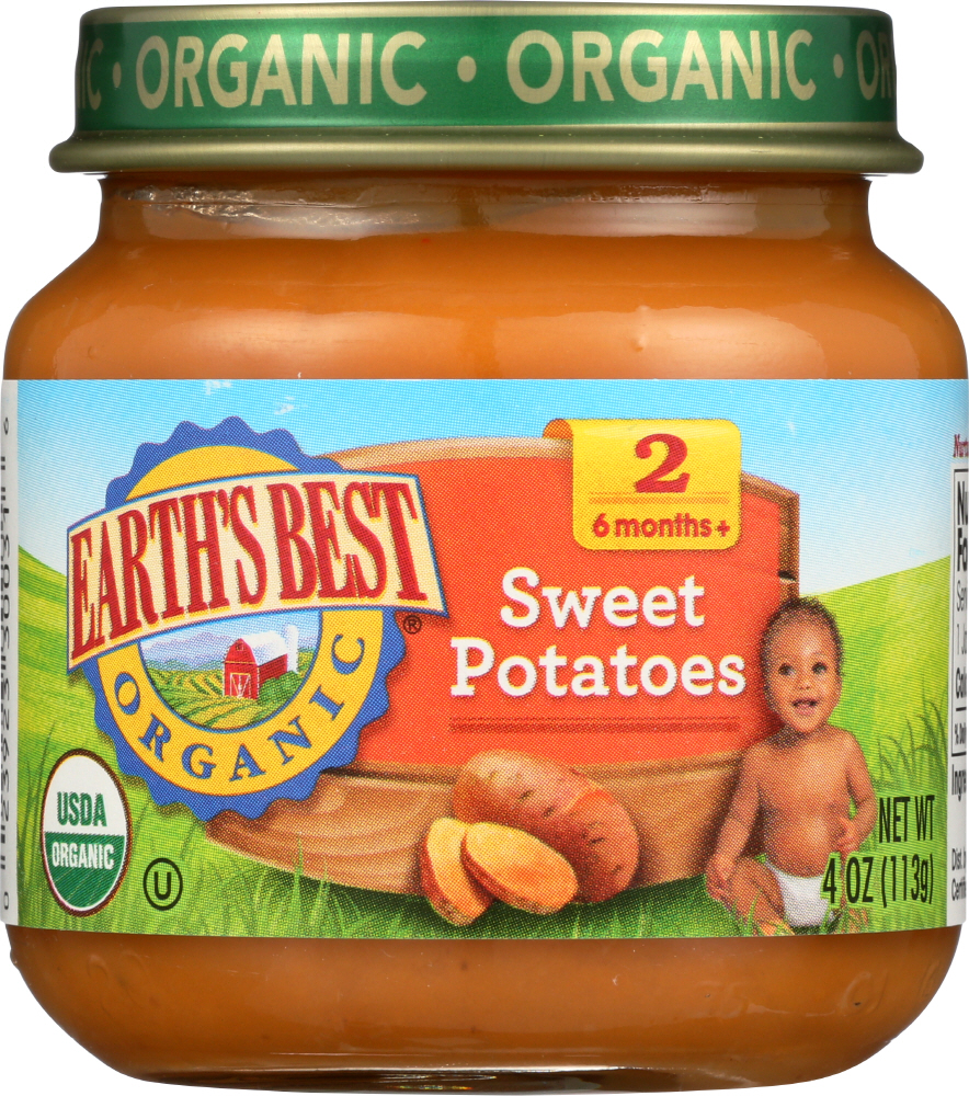 EARTH’S BEST: Organic Baby Food Stage 2 Sweet Potatoes, 4 oz - 0023923300316