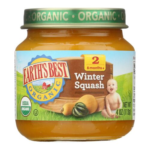 EARTH’S BEST: Organic Baby Food Stage 2 Winter Squash, 4 oz - 0023923300347