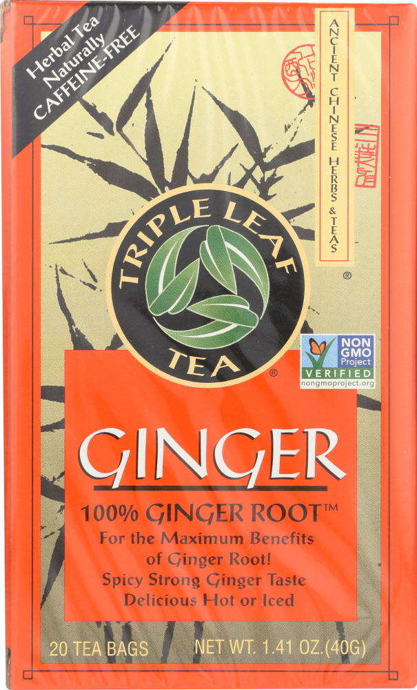 TRIPLE LEAF: 100% Ginger Root Herbal Tea, 20 bg - 0023991000040