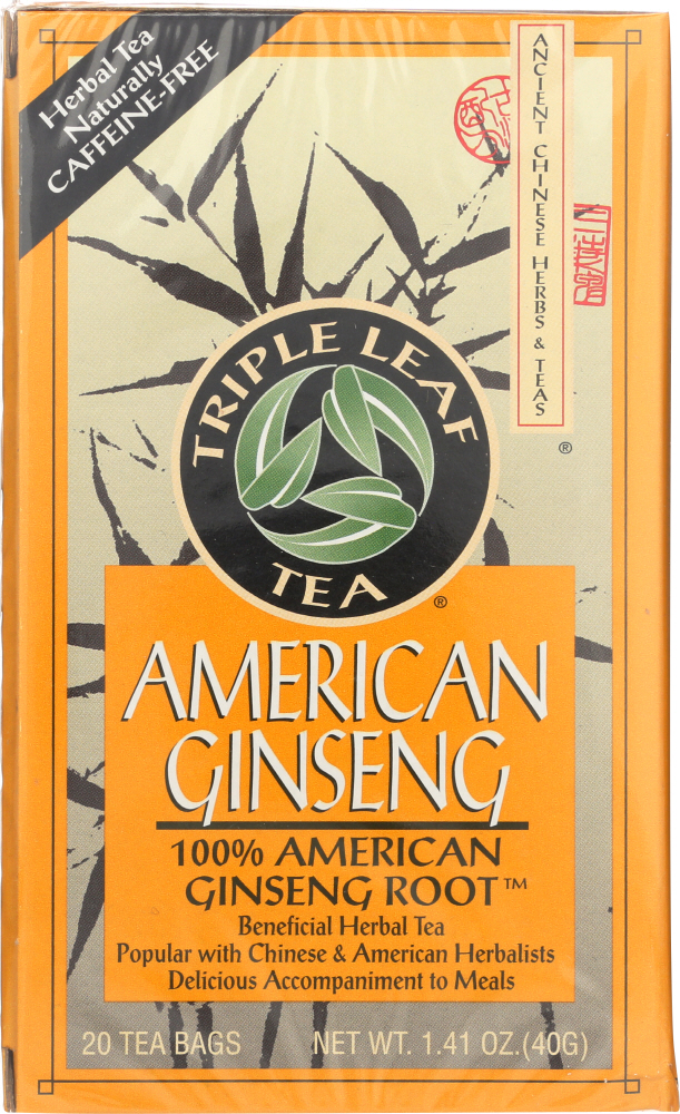 TRIPLE LEAF: American Ginseng Herbal Tea, 20 bg - 0023991000132