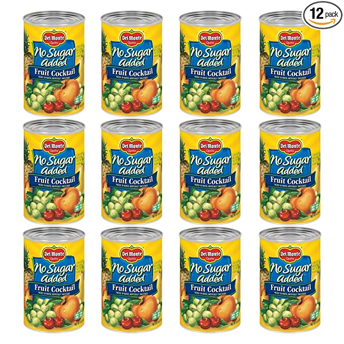  DEL MONTE No Sugar Added Fruit Cocktail, Canned Fruit, 12 Pack, 14.5 oz Can  - 024000132110