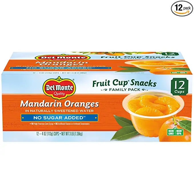  Del Monte, Mandarin Oranges No Sugar Add, 4 Ounce (Pack of 12)  - 024000246725