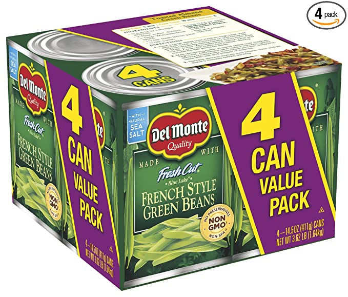 Del Monte Canned Fresh Cut Blue Lake French Style Green Beans, 14.5 Ounce (Pack of 4) - 024000550778