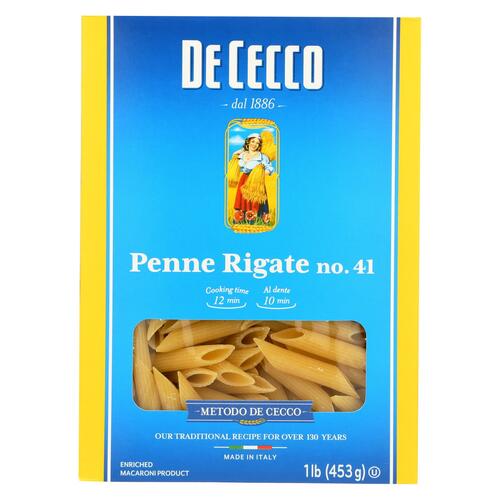De Cecco Pasta - Pasta - Penne Rigate - Case Of 12 - 16 Oz - 0024094070411