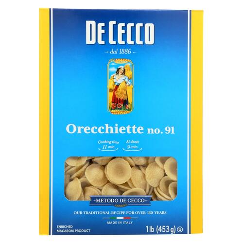DE CECCO: Pasta Orecchiette, 16 oz - 0024094070916