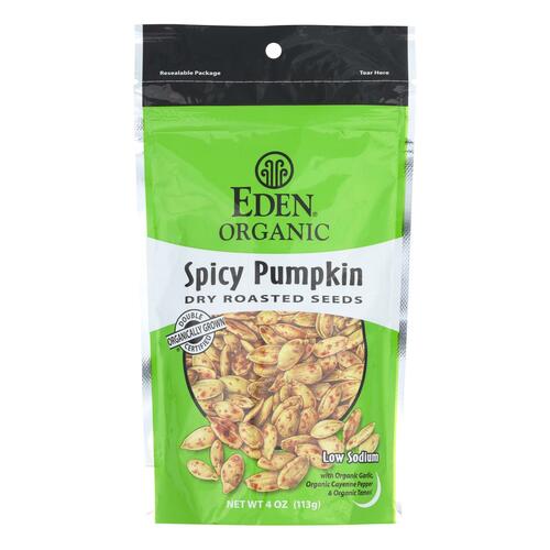 Eden Foods Eden Organic Spicy Dry Roasted Pumpkin Seeds - Case Of 15 - 4 Oz - 024182000818