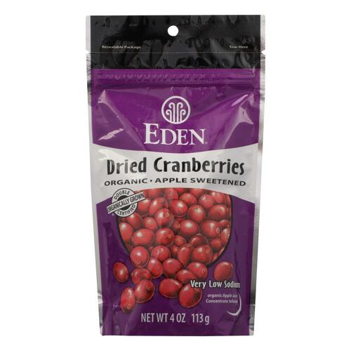 Eden Foods Eden Organic Dried Cranberries Apple Sweetened - Case Of 15 - 4 Oz - 024182000900