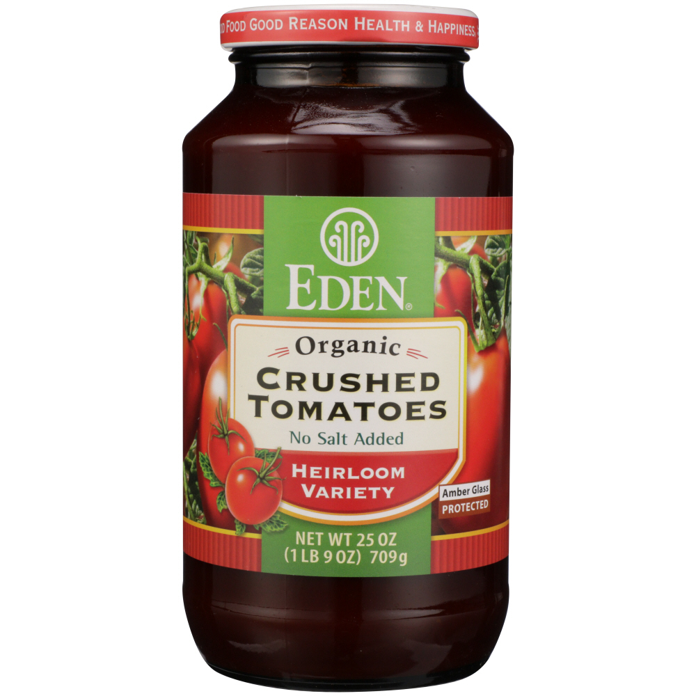 EDEN FOODS: Tomato Crushed Organic Amber Glass, 25 oz - 0024182011098