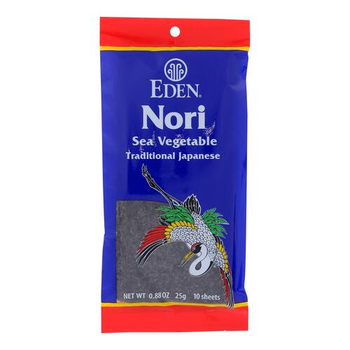 Eden Foods Nori - Sea Vegetable - Cultivated - Untoasted - .88 Oz - Case Of 6 - 0024182157062