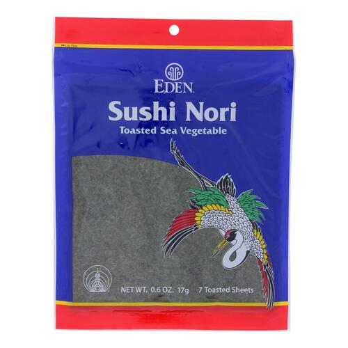 Eden Foods Sushi Nori - Cultivated - Toasted - .6 Oz - Case Of 6 - 0024182157697