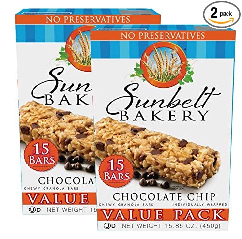  Sunbelt Bakery Chocolate Chip Granola Bars, 1.1 oz, 30 Count  - 024300031038