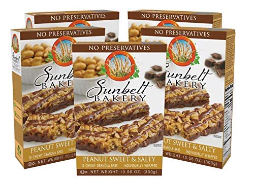  Sunbelt Bakery Peanut Sweet & Salty Granola Bars, 5 Boxes, No Preservatives (50 Bars)  - 024300031106