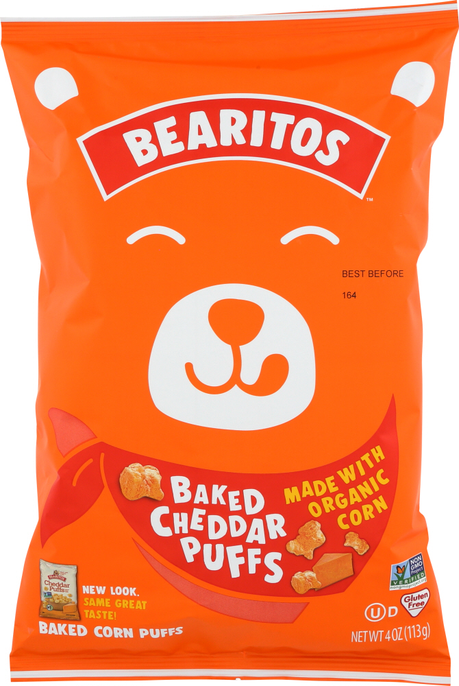 BEARITOS: Baked Cheddar Puffs, 4 oz - 0024335060553