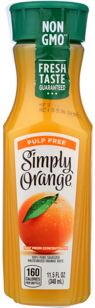 SIMPLY ORANGE: Orange Pulp Free Juice, 340 ml - 0025000000249