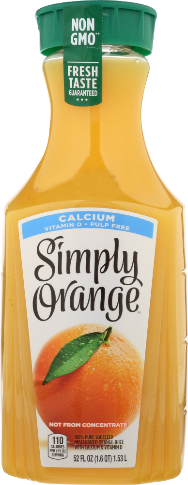 SIMPLY: Pulp Free with Calcium & Vitamin D Juice, 52 oz - 0025000044960