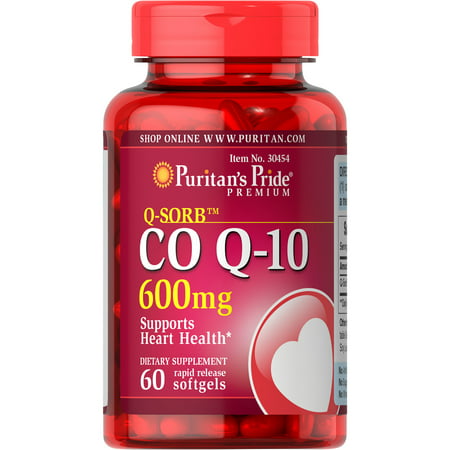 Puritan s Pride Q-SORB CoQ10 Rapid Release Softgels 600 Mg 60 Ct - 025077304547