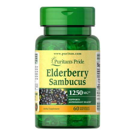 Elderberry Sambucus 1250mg 60 Softgels by Puritan s Pride - 025077312405