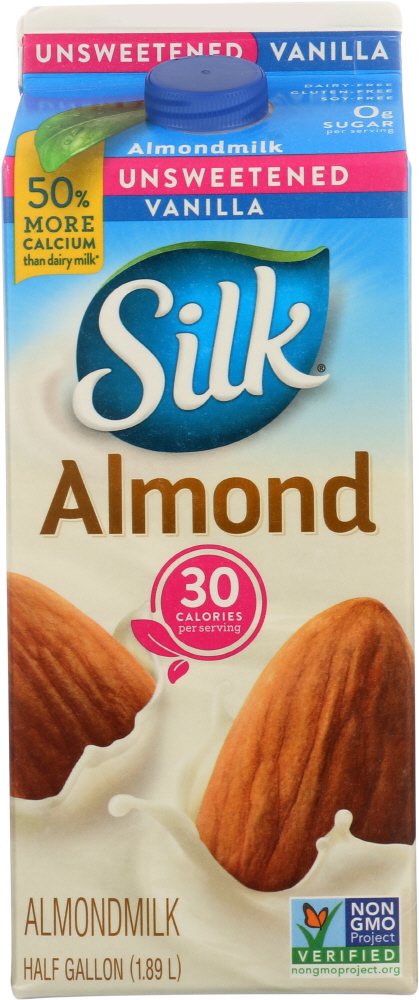 SILK: Vanilla Pure Almond Milk Unsweetened, 64 oz - 0025293001367