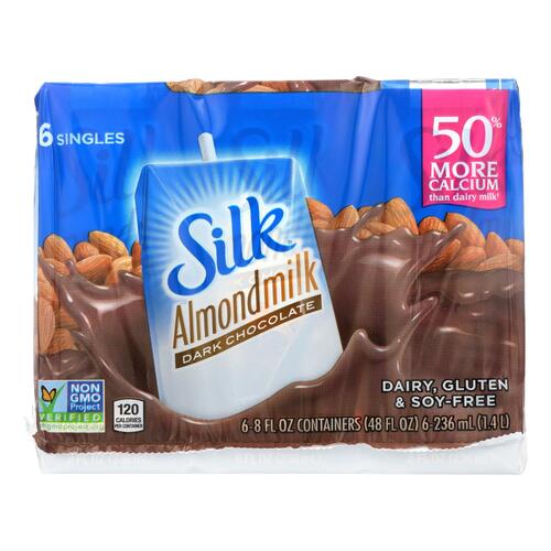 Silk Pure Almond Milk - Dark Chocolate - Case Of 3 - 8 Fl Oz. - 0025293002722