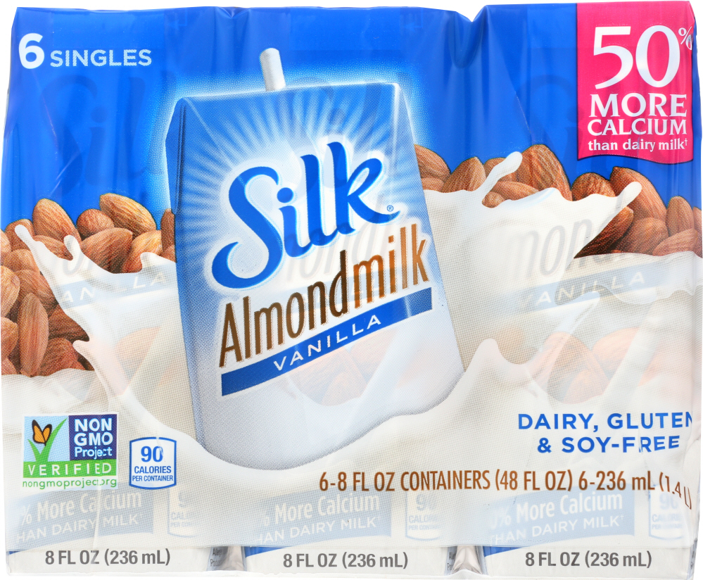 Silk Pure Almond Milk - Vanilla - Case Of 3 - 8 Fl Oz. - vanilla