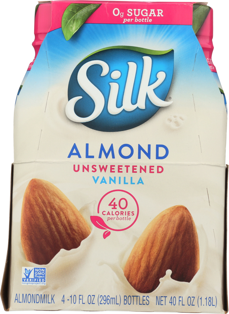 SILK: Milk Almond Unsweetened Vanilla Pack of 4, 40 oz - 0025293004344