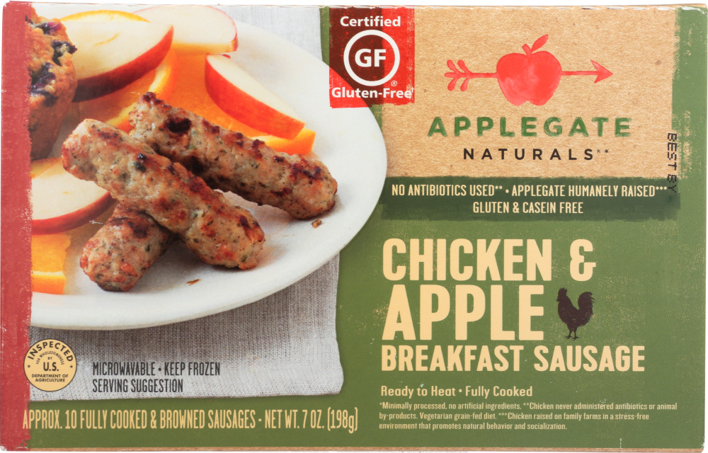 APPLEGATE NATURALS: Chicken & Apple Breakfast Sausage, 7 oz - 0025317006958