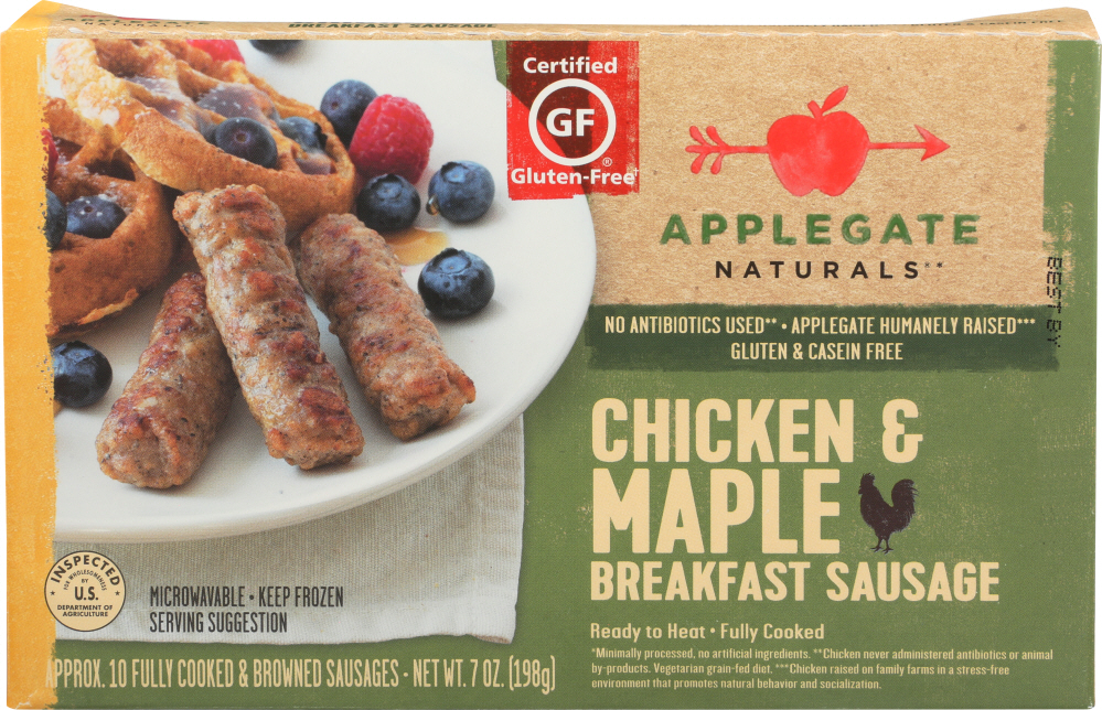 APPLEGATE NATURALS: Chicken and Maple Breakfast Sausage, 7 oz - 0025317006965