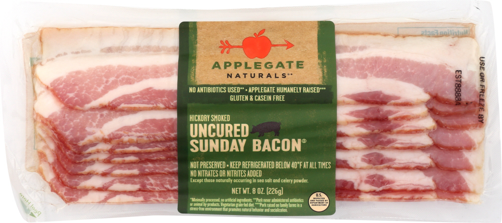 APPLEGATE: Naturals Uncured Sunday Bacon, 8 oz - 0025317101004