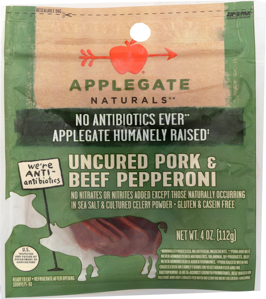 APPLEGATE: Pork Uncured Pepperoni, 4 oz | Grocery Stores Near Me - 0025317128667