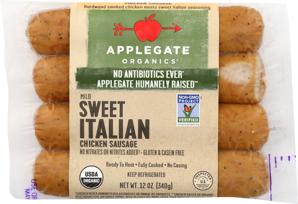 APPLEGATE: Organic Sweet Italian Sausage, 12 oz - 0025317322003