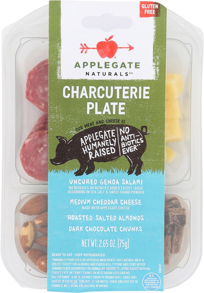 APPLEGATE: Naturals Charcuterie Plate Genoa Salami and Cheddar, 2.65 oz - 0025317668446